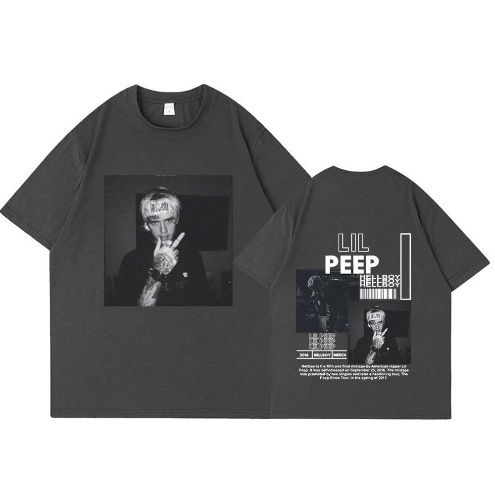 Rapper Lil Peep TShirt Hellboy Crybaby Hip Hop Graphic T Shirt Summer Unisexs Women Clothing Aesthetic Oversized Cotton Tee Shirt