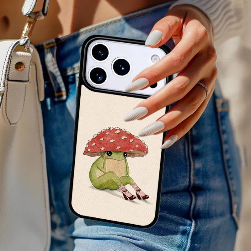 

mushroom frog Phone Case For iPhone 17 Air 14 15 13 12 Max Cover For Apple 16e 11 Pro Max Plus Coque iPhone 15