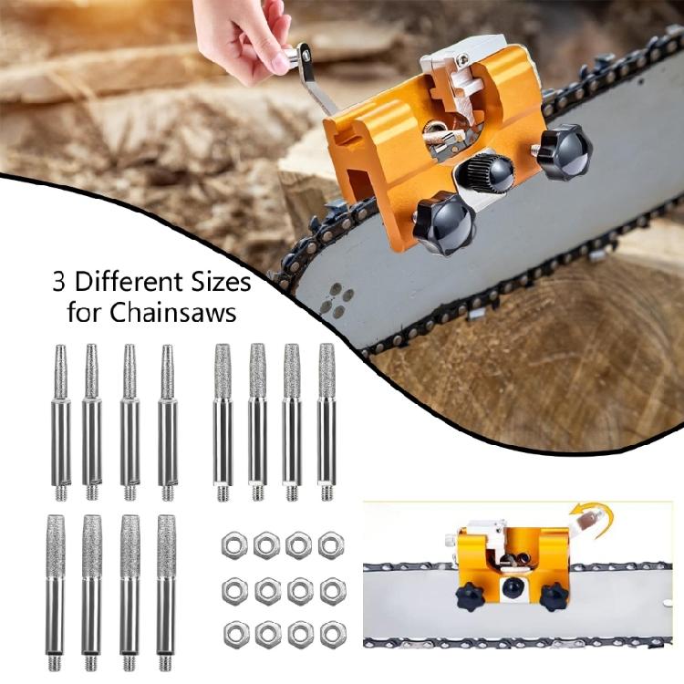 12pcs 4mm/4.8mm/5.5mm Grinding Heads For Chain Sharpening For Outdoor Cycling Maintenance And Professional Repairs