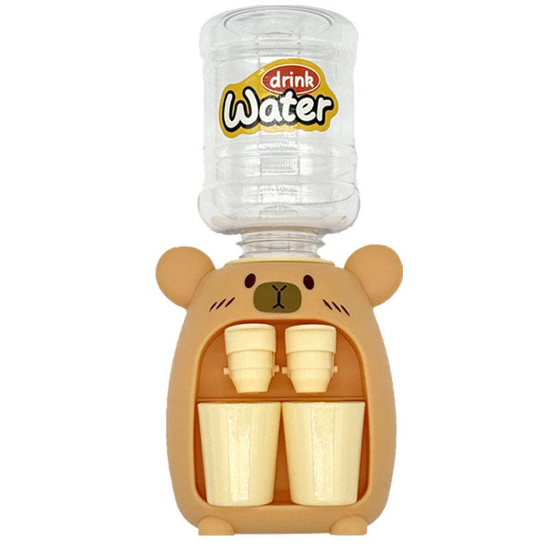 Kinder Niedlicher Capybara Wasserspender Spielzeug mit Doppelbecher Cartoon Kalt-/Warmwasser Saft Trinkbrunnen Simulation Küchenspielzeug