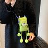 Michael Wazowski Knitted Cute Mini Bucket Bag With Inner Card Pocket For Daily Use
