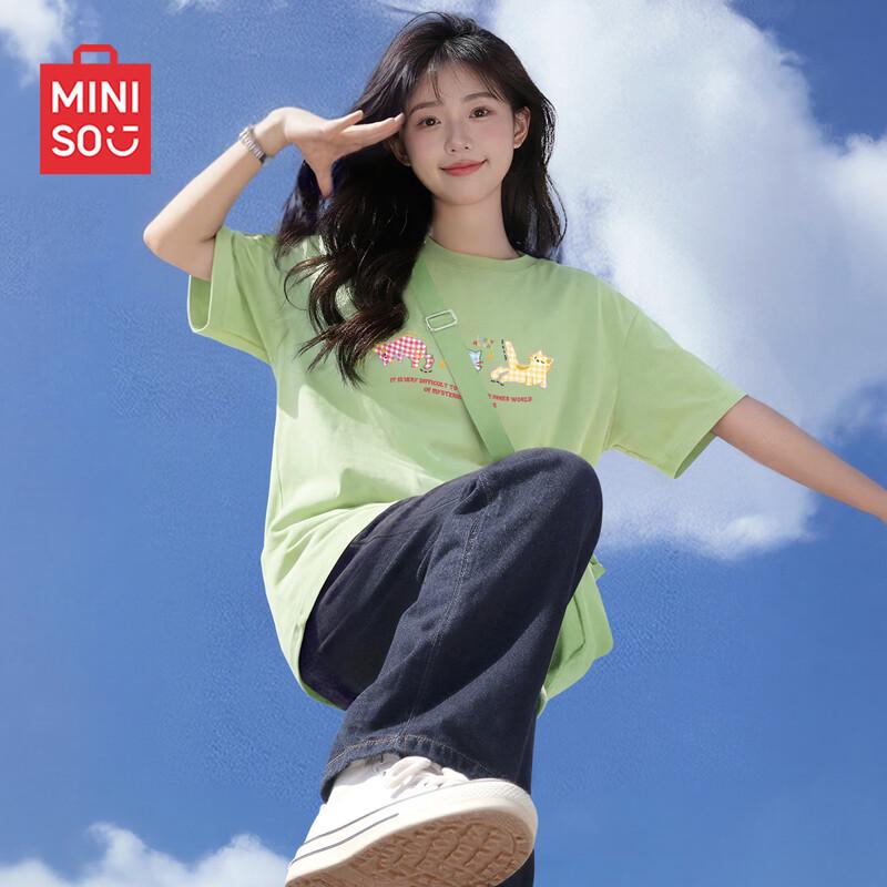 MINISO Women s 2026 Summer Pure Cotton Loose Fit T-Shirt M