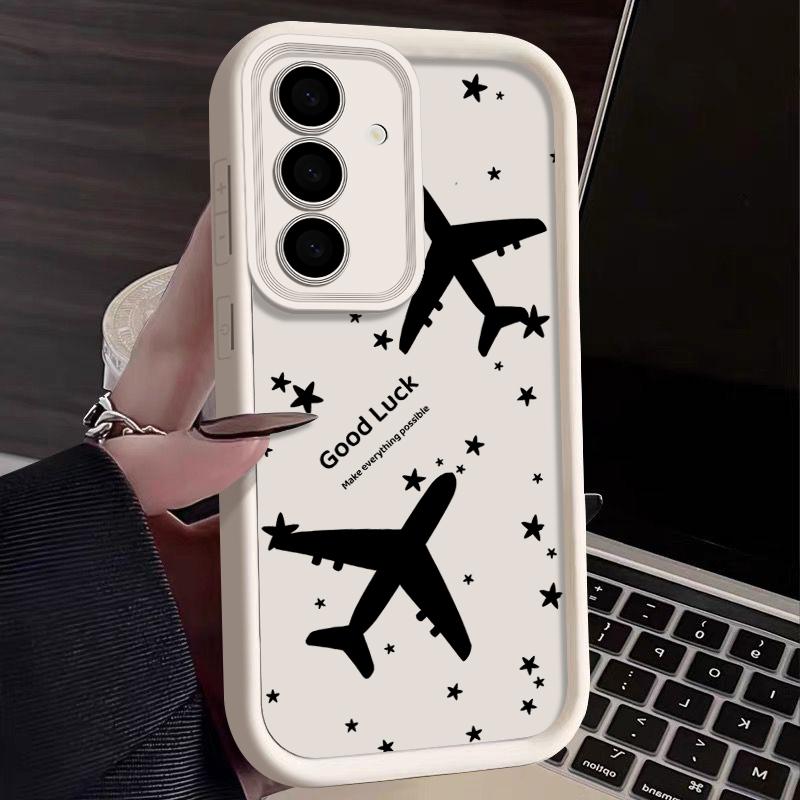 Pentru Samsung S25 Ultra S24 FE S23 S22 A56 A36 A55 A16 A15 A35 Carcase Coajă Imprimeu Avion Silicon Moale Protecție Obiectiv Rezistent la Șocuri TPU Mat Husă Telefon