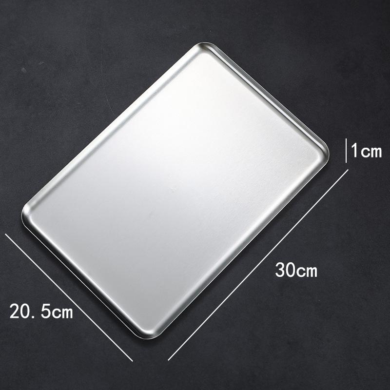 Rectangular 304 Stainless Steel Plate Barbecue Plate Hot Pot Buffet Tray Square Snack Dessert Trays Kitchen Cook Accessories