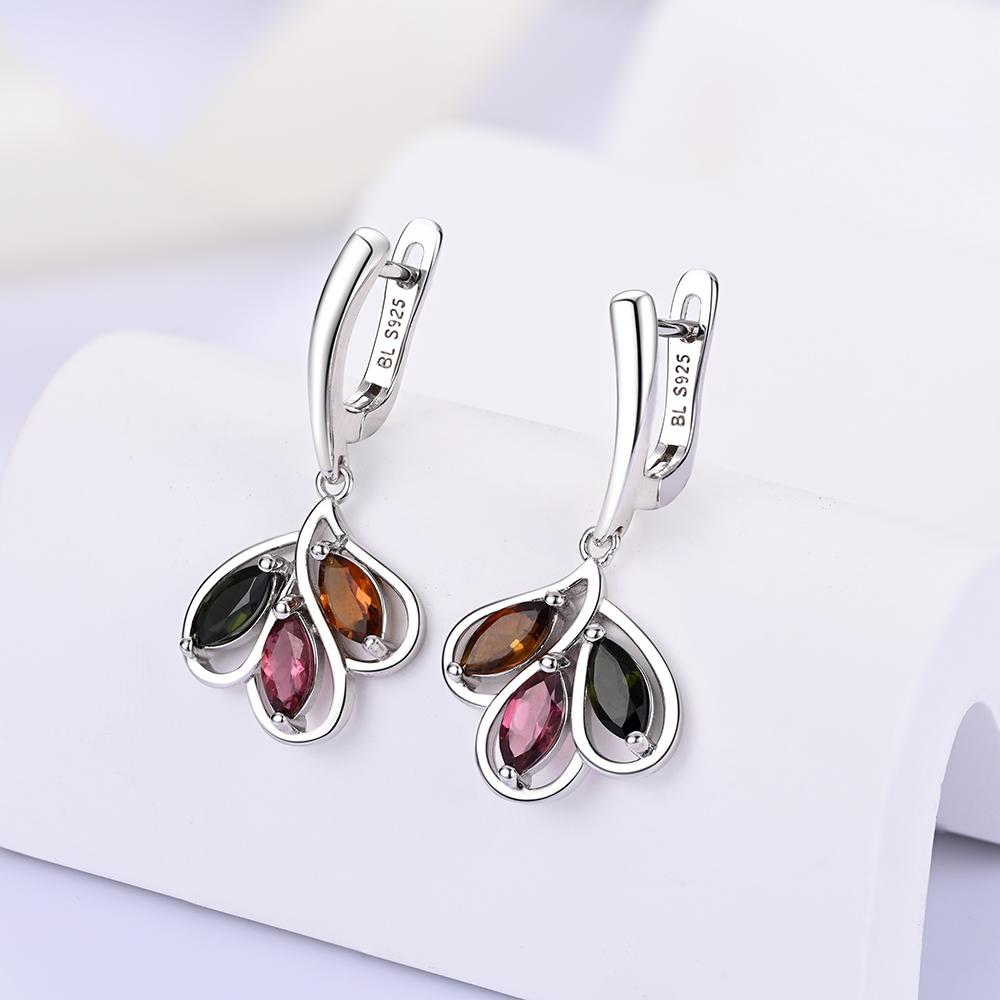 Luxury Precious Natural tourmaline Ring Earrings Jewelry Set 925 Silver Rare Gems fine jewelry Ladies Anniversary & Banquet Gift