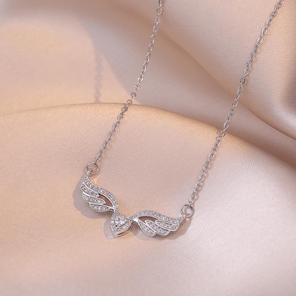 Trendy Gold Color Dragonfly Wings Necklaces For Women Stainless Steel Crystal Necklace Everyday Jewelry Gifts