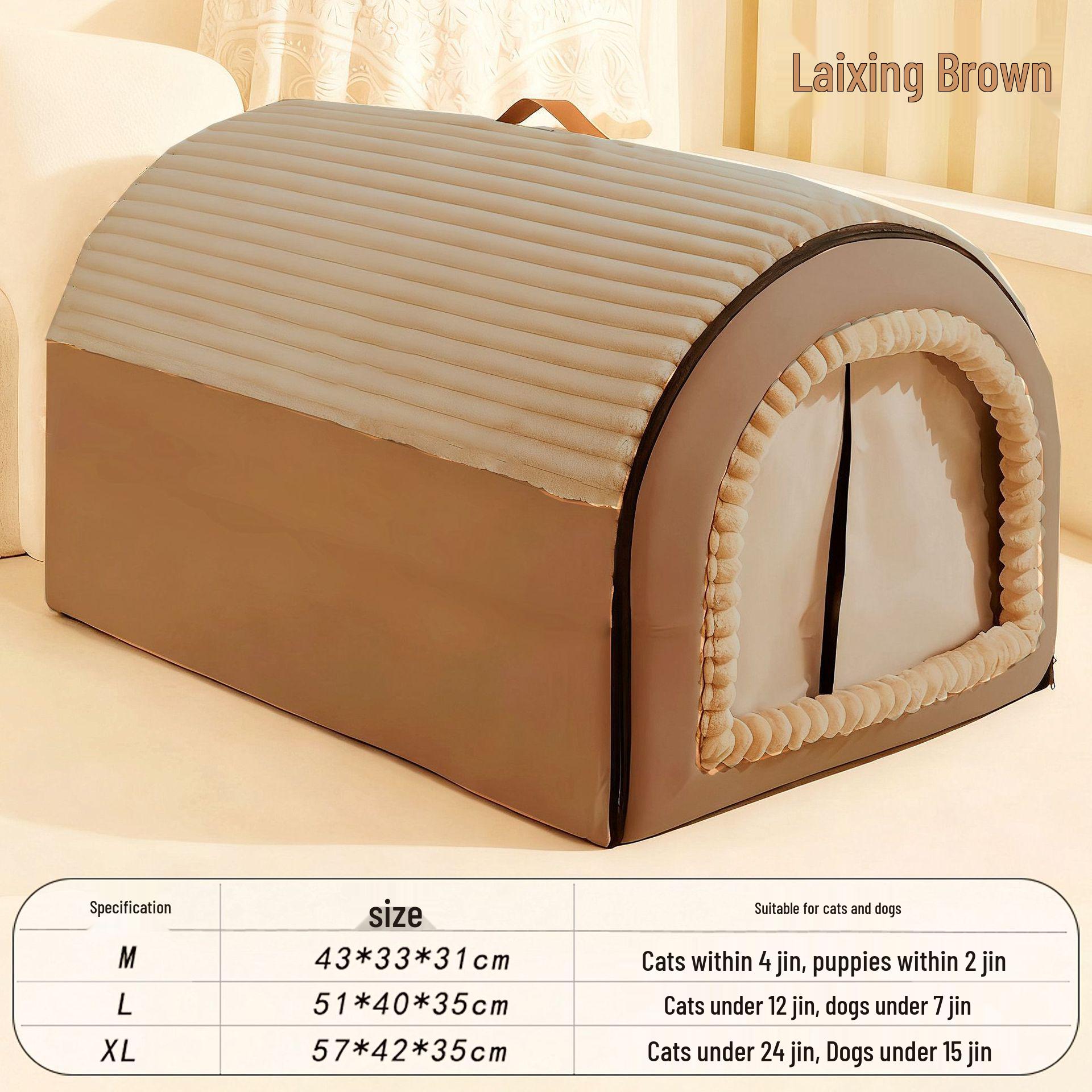 

Cozy Enclosed All-Season Pet House for Cats and Dogs, Removable & Washable Medium
