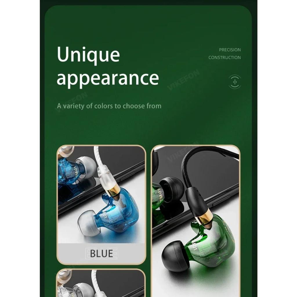 Dynamická drátová sluchátka HIFI Heavy Bass Music Headset Sluchátka do uší 3,5 mm s mikrofonem Závodní sportovní herní sluchátka s potlačením hluku