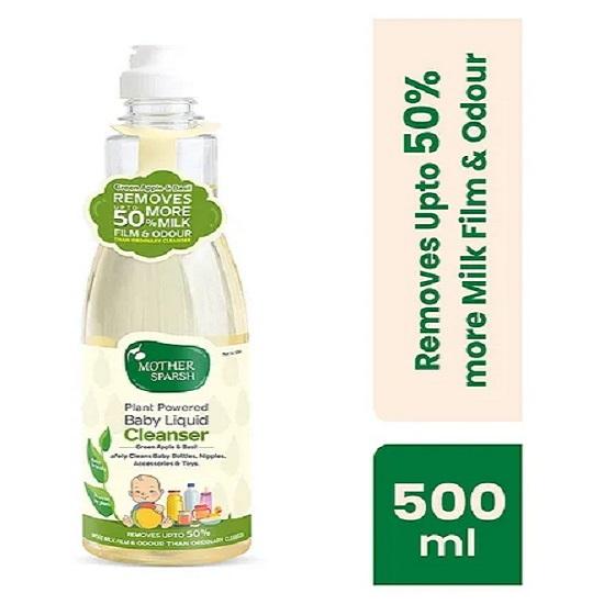 Mother Sparsh Plant Powered Natural Baby Liquid Cleanser for Baby Bottles, Nipples, Accessories and Toys Cleaning 500ml