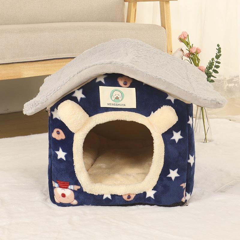 

Новое гнездо для кошек, всесезонный теплый дом, закрытая кошачья вилла, съемный универсальный домик для собак, кровать для кошек, товары для животных S（38*32*32）