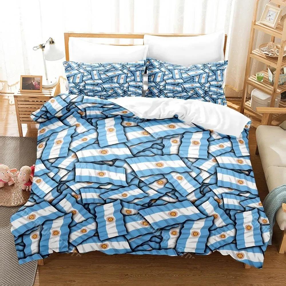 3D Print Argentina Flag Bedding Set Single Twin Full Queen King Size Bed Set Adult Kid Bedroom Duvet cover Sets