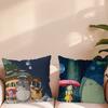 Klassisch Kawaii Niedlicher Kissenbezug Sofa Wohnzimmer Schlafzimmer Kopfteil Rückenlehne Kissen Quadratisches Kissen T-Totoroes Nickerchenzeit