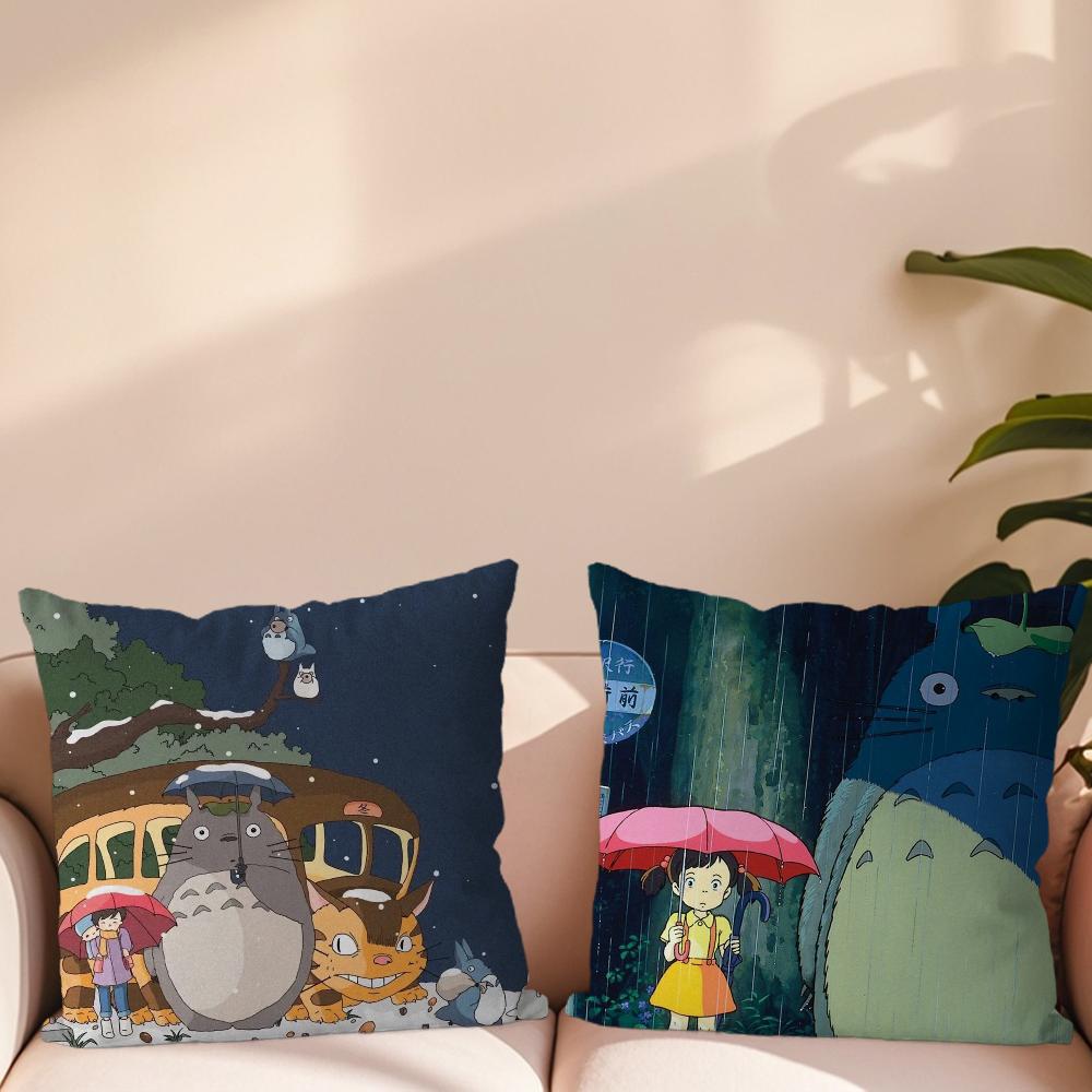 Klassisch Kawaii Niedlicher Kissenbezug Sofa Wohnzimmer Schlafzimmer Kopfteil Rückenlehne Kissen Quadratisches Kissen T-Totoroes Nickerchenzeit