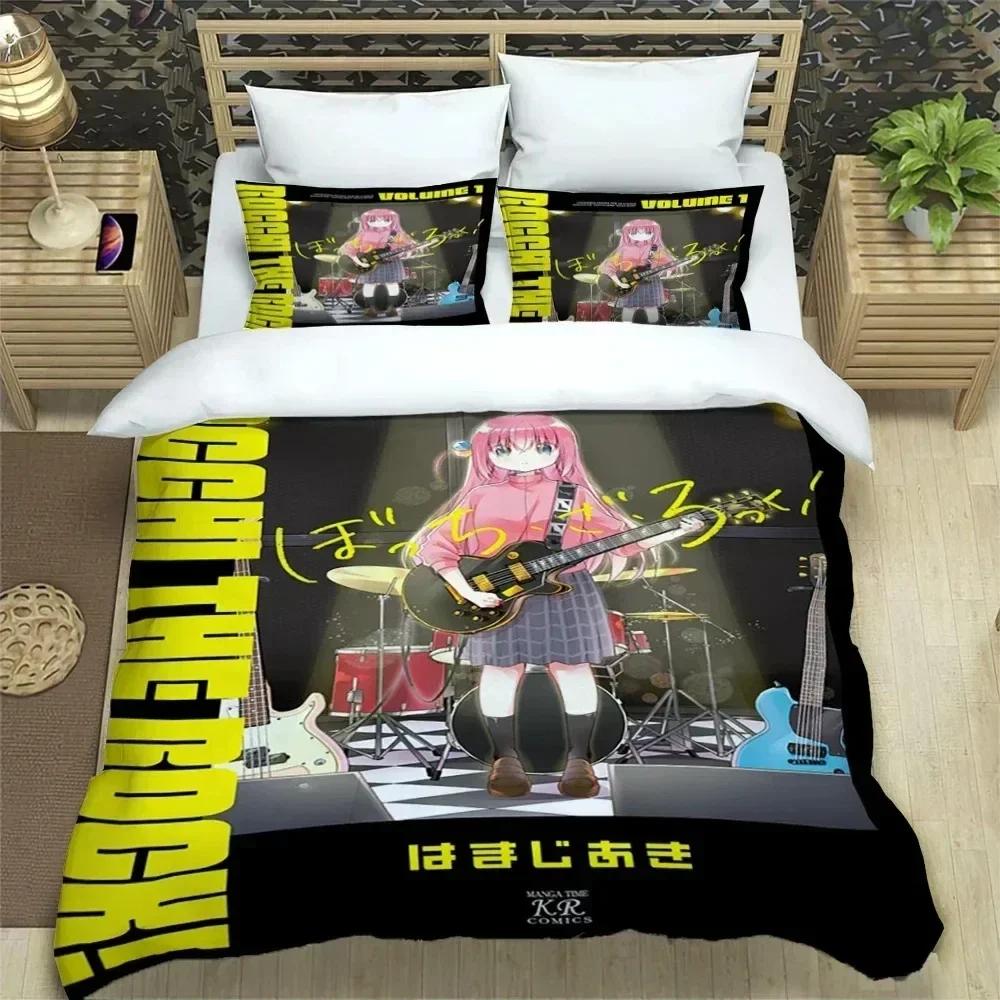 Comforter Anime Bocchi The Rock Kessoku Band Bedding Set Bed Set Comforter King Queen Size Boys Adult