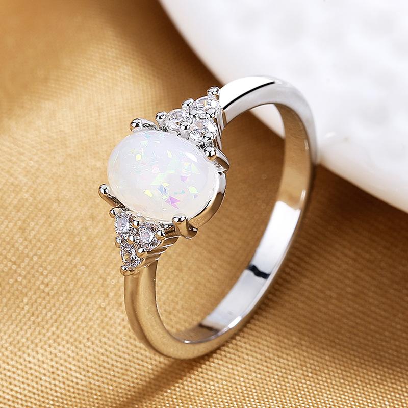 2026 Vintage Niche Opal Ring, White Opal, Jianyue Egg Ring Women s Fashion Creative Jewelry no. 6