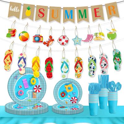 Summer Beach Theme Decorated Summer Flag Cake Plug-In Cupboard Set