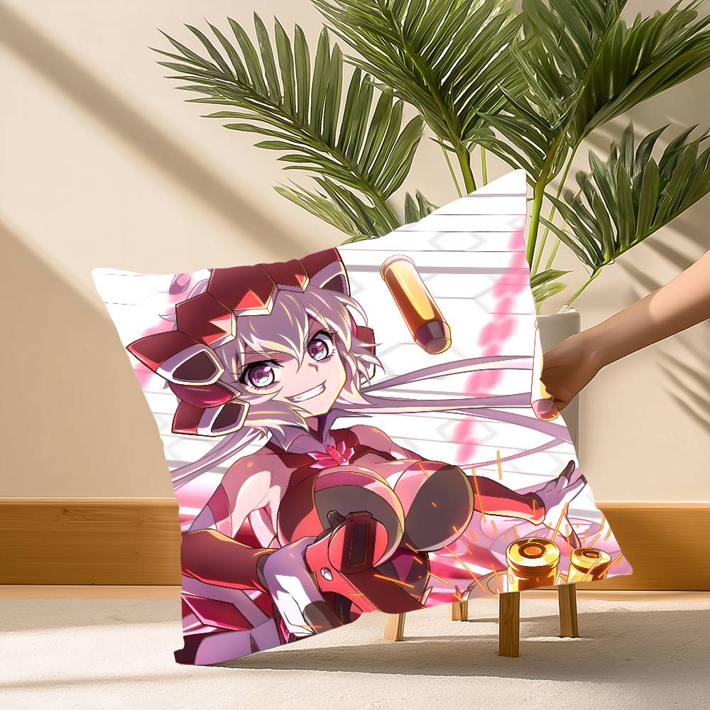 

Anime S-Senki Zessho SymphogearS Pillow Case Soft Plush Fabric Double Sided Print Decorative Home Living Room Gift Cushion Cover 30cm x 30cm