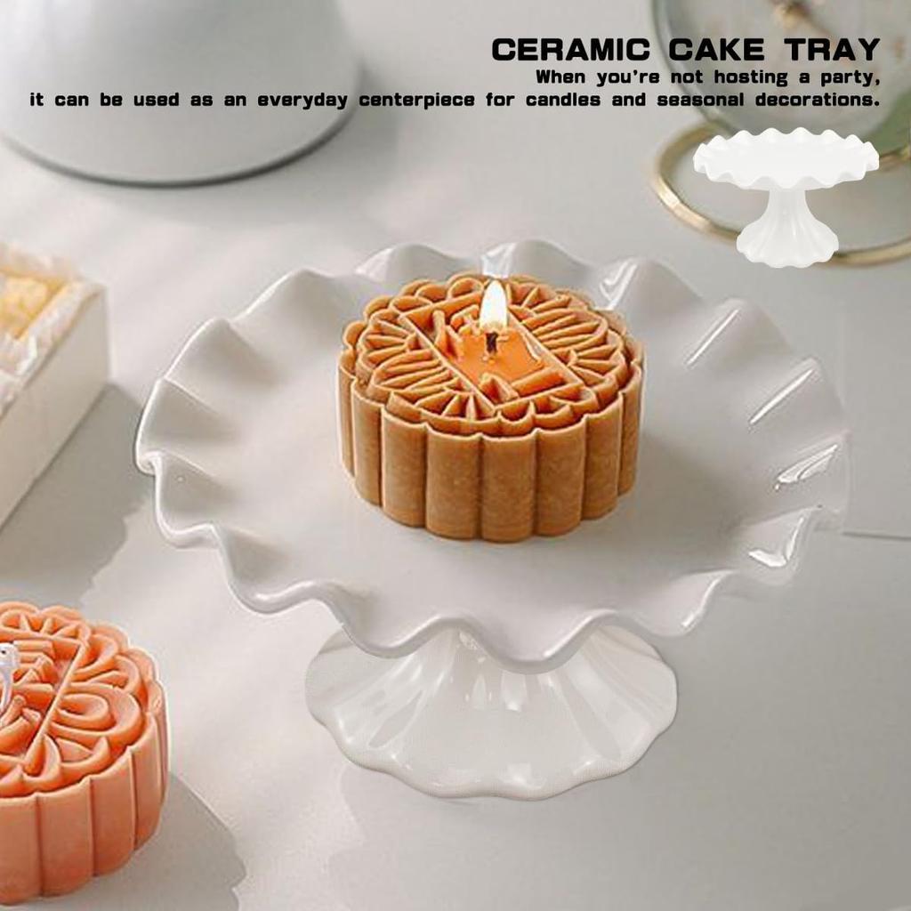 1PC Dessert Cake Stand Tray for Afternoon Tea Wedding Birthday Party Display Cold Meal Tea Break Elegant Tableware Accessory