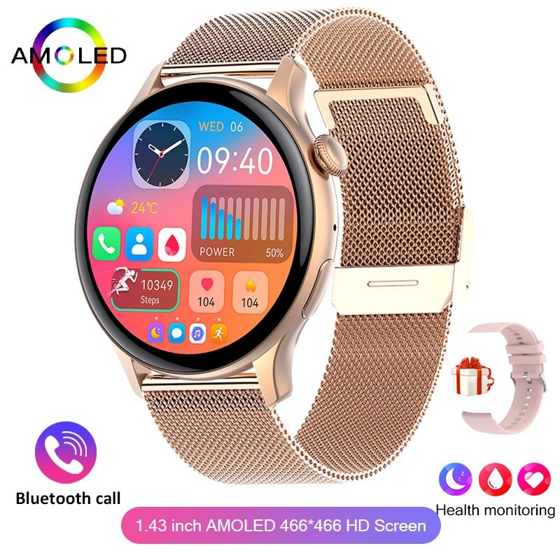 2026 New True AMOLED Smart Watch Ladies Screen Always Show Time 466*466 HD Health Tracker Voice Calling NFC Smartwatch Women