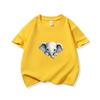 Kids Cotton T Shirt Cute Peeking Little Elephant Print Crew Neck Short Sleeve Tee Casual Breathable Boys Girls Summer Tops