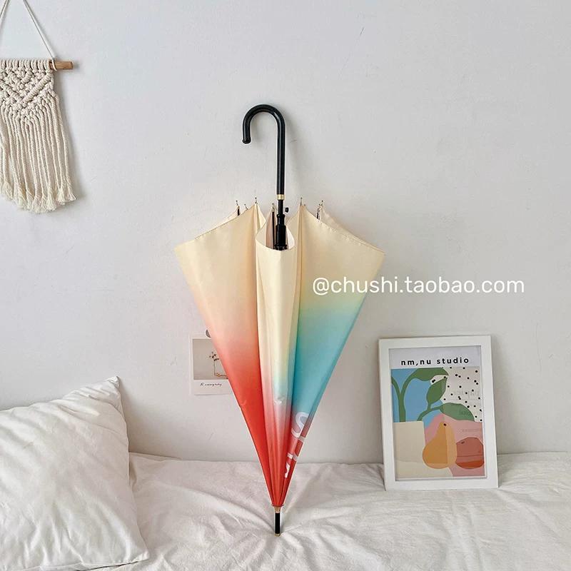 Original Pink Gradient Ins Umbrella Sunny and Rainy Dual-Use Female Automatic Foldable Sun Protection UV Protection Sun Umbrella