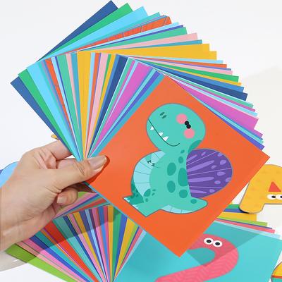 40 ks Detské kreslené farebné papierové vystrihovačky a skladacie hračky na DIY, Remeslá pre deti, Zvieracie ručné práce, Papierové umenie, Vzdelávacie hračky