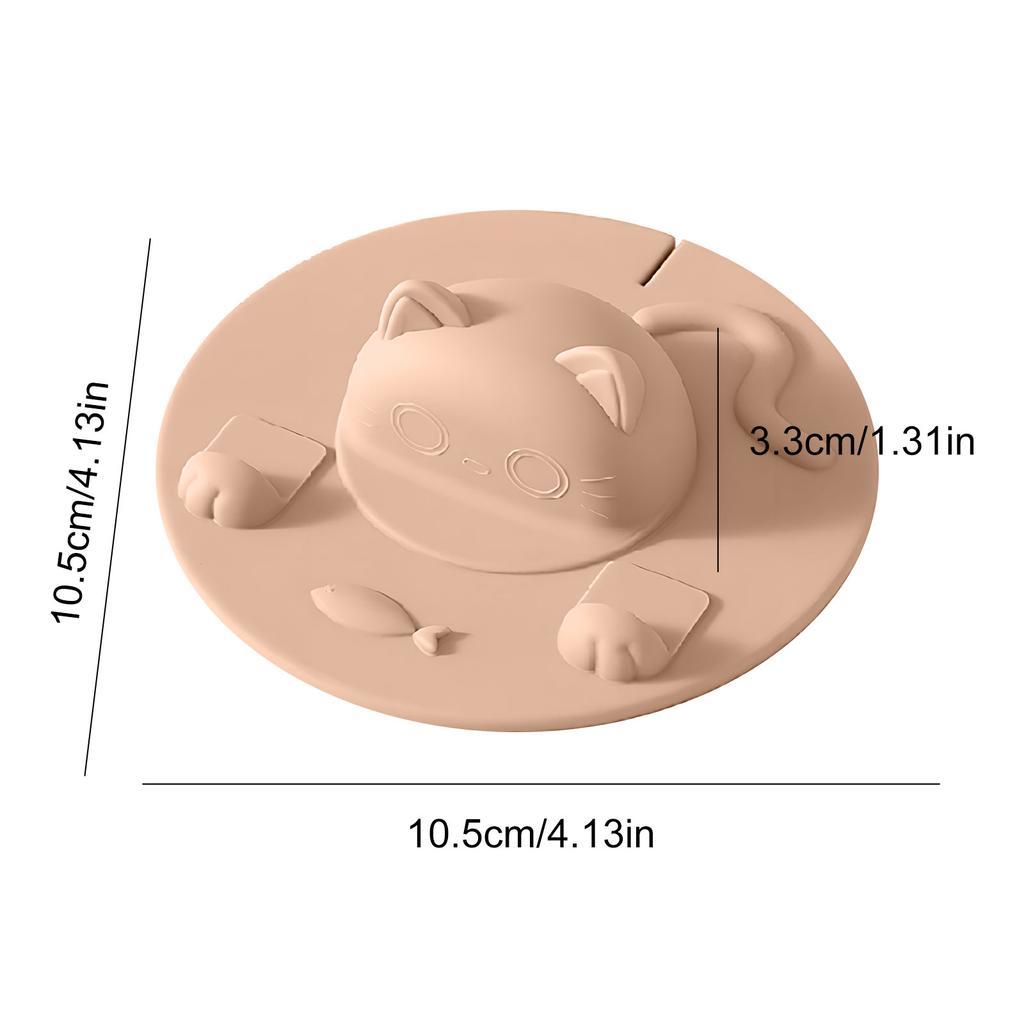 Cute Silicone Cat Shaped Cup Lid Airtight Seal Dustproof Camping Mugs Covers Heat-Resistant for Coffee Milk Tea Reusable Contain