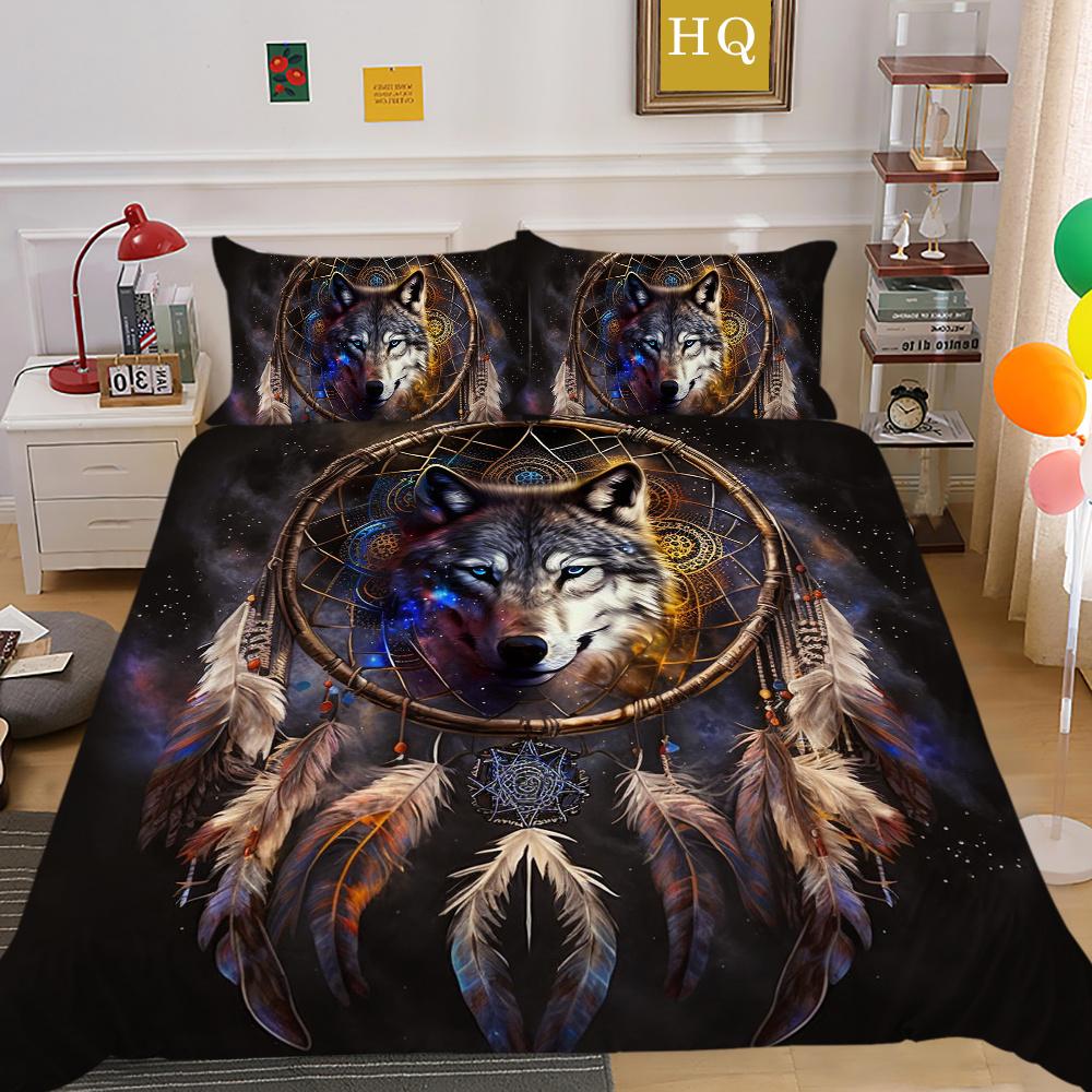 Zestaw poszewek na kołdrę z nadrukiem wilka Zestaw pościeli z mikrofibry w rozmiarze King Cover Boy Teen wysokiej jakości tekstylia domowe