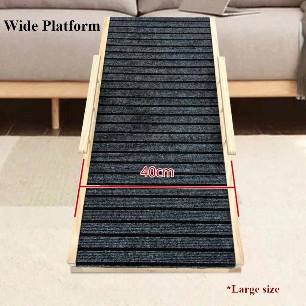 Pet Ladder Foldable Anti-skid Solid Wood Dog Slope Elderly Dog Assisted Ladder Adjustable Scratch Resistant Household Pet Ramp