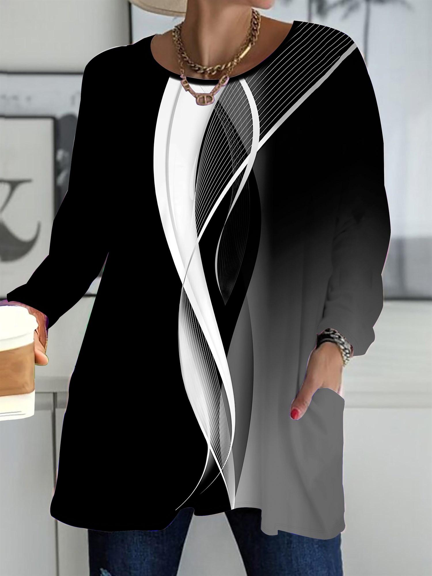 

Осень-Зима 2025 Новые Женские Топы Большого Размера, Модные Футболки с 3D-принтом цветов, с Круглым Вырезом и Длинным Рукавом 6XL чёрный