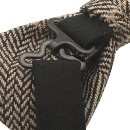 [Bowties.jp] Brown Herringbone Check Wool Bow Tie (Easy To Wear) Bd730