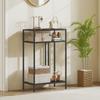 Console Table 3-Tier Shelves Narrow Entryway Table Steel Frame for Living Room Hallway 55 Cm Black