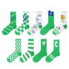 5 Pairs of Women's Spring and Autumn Tide Color Contrast Sports Casual Small Fresh Green Mid Tube Socks