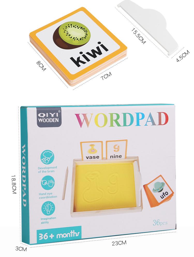 Dřevěná batolecí malba pískem a psaní vzdělávací hračka