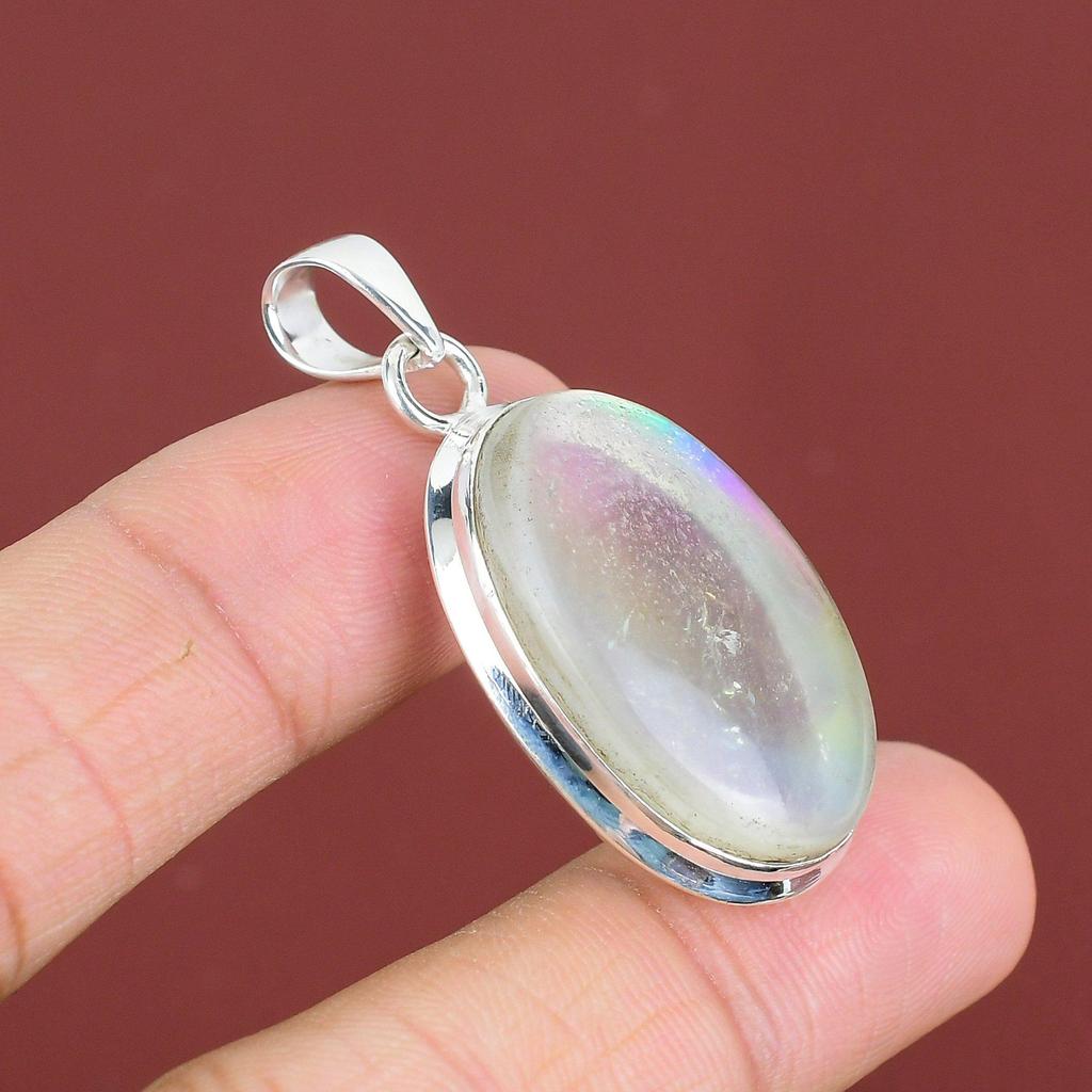 Rainbow Mystic Opal Pendant Handmade Jewelry Real Gemstone Pendant 925 Sterling Silver Pendant Antique Jewelry Stylish Pendant Gifts For Him