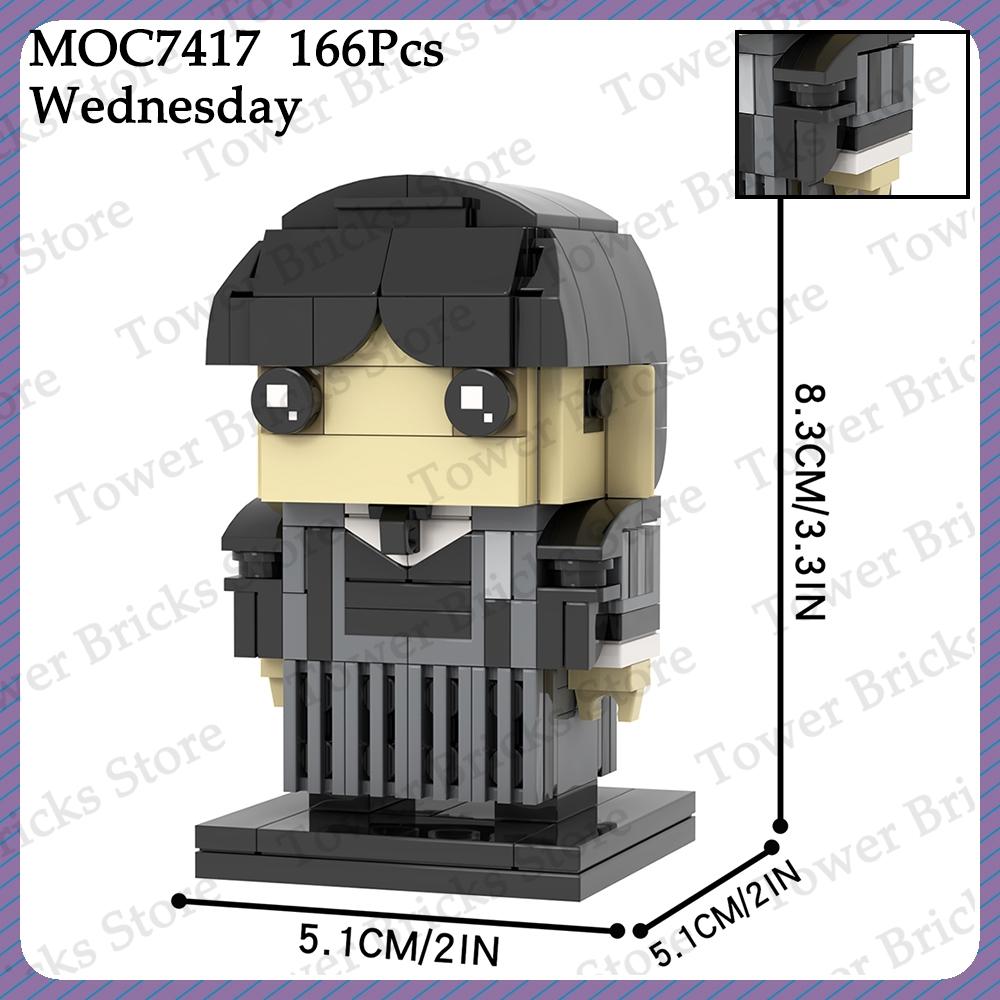 MOOXI Wednesday Thoning Brickheadz MOC Fantasy Figures Building Blocks Set Toys For Children Adult Friends Gift Compatible Brick