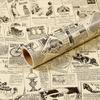 Papier Peint Vintage Auto-Adhésif 45cm Peler Coller Amovible Décor Mural Rétro pour Chambre Décoration Nostalgique Bricolage Maison autocollant mural