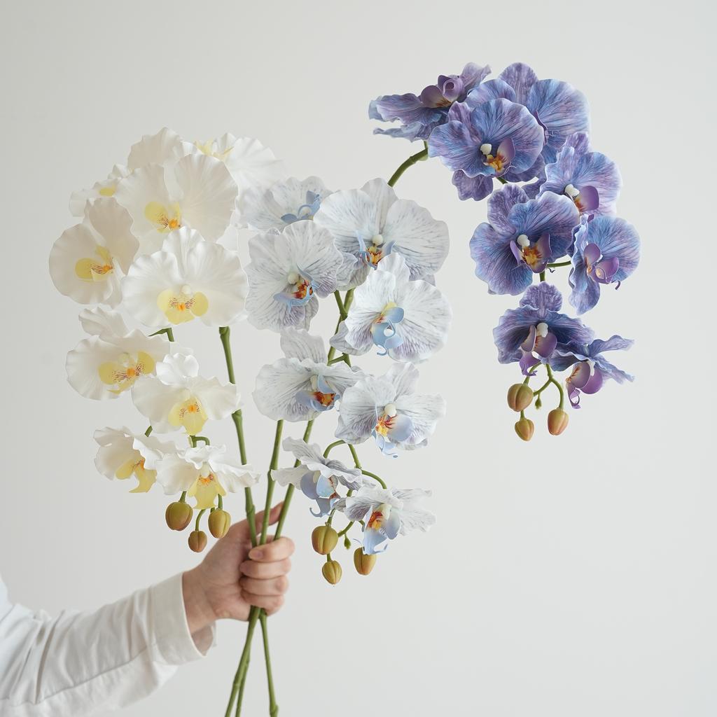Künstliche Phalaenopsis Orchideenblüten Hochzeit Dekorative Phalaenopsis Realistische Orchidee Lange Stiele 9 Köpfe Heim Indoor Deko