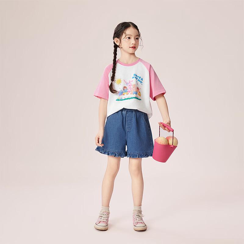 Xiaoyinman Girls' Oil Painting Print Short-Sleeve T-Shirt