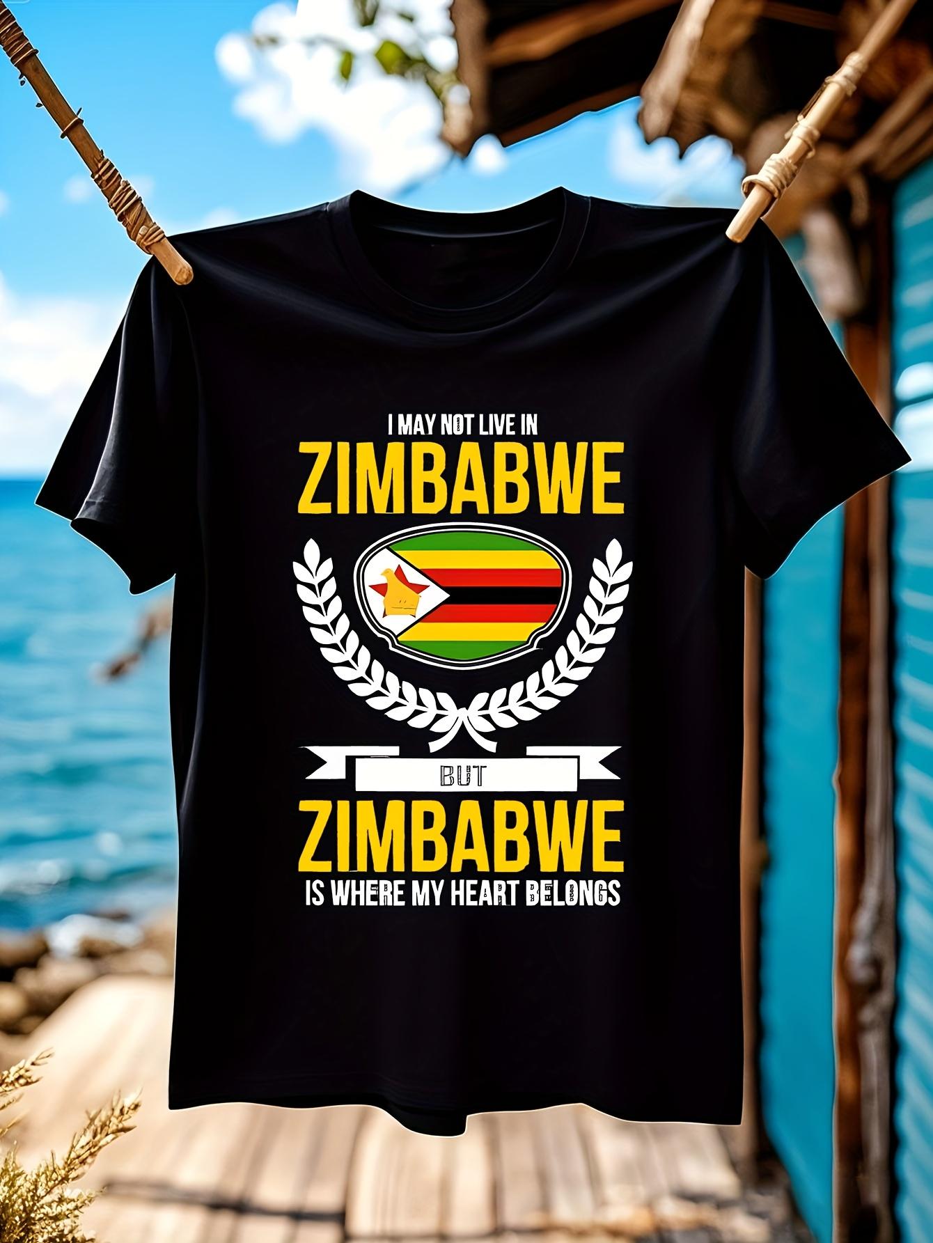 Zimbabwe Pride Tshirt - Bold My Heart Belongs to Zimbabwe... M