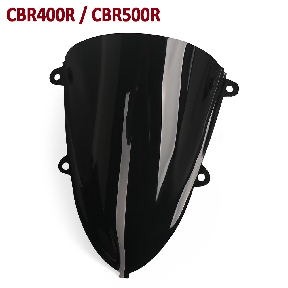 

Motorcycle Sports Double Bubble Windshield WindScreen Visor Viser Deflector For Honda CBR500R CBR 500R 400R CBR400R 2019-2025 чёрный