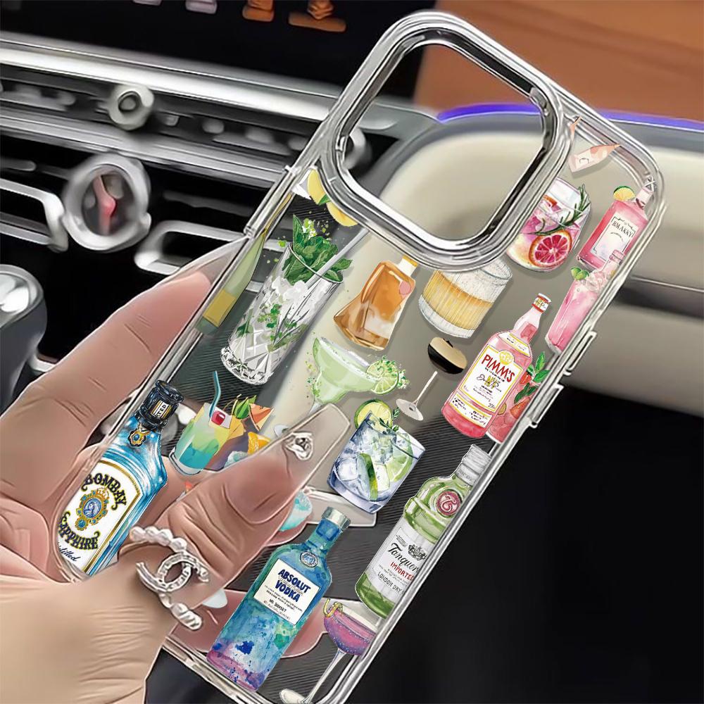 Drink Quilt Phone Case For Iphone 17 15 14 13 Pro Max 11 12 Max 7 8 Plus Stylish Shockproof Soft Coque Cover