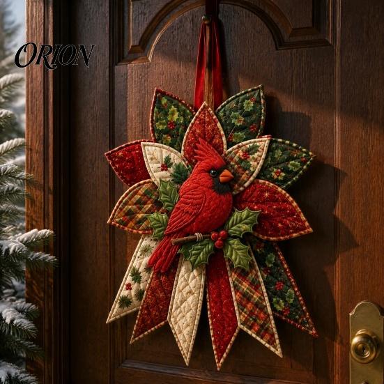 Einfache Nähbastelarbeiten für Partys Festlicher gesteppter Weihnachts-Türbehang DIY-Kit, Immergrüner Baum, 3D-gepolsterte Patchwork-strukturierte bauschige Stoffschleifen