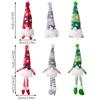2 Pieces Christmas Decoration Faceless Doll Forest Old Man Snowflake Knitted Hat with Light Rudolph Hanging Leg Gnome Figurine