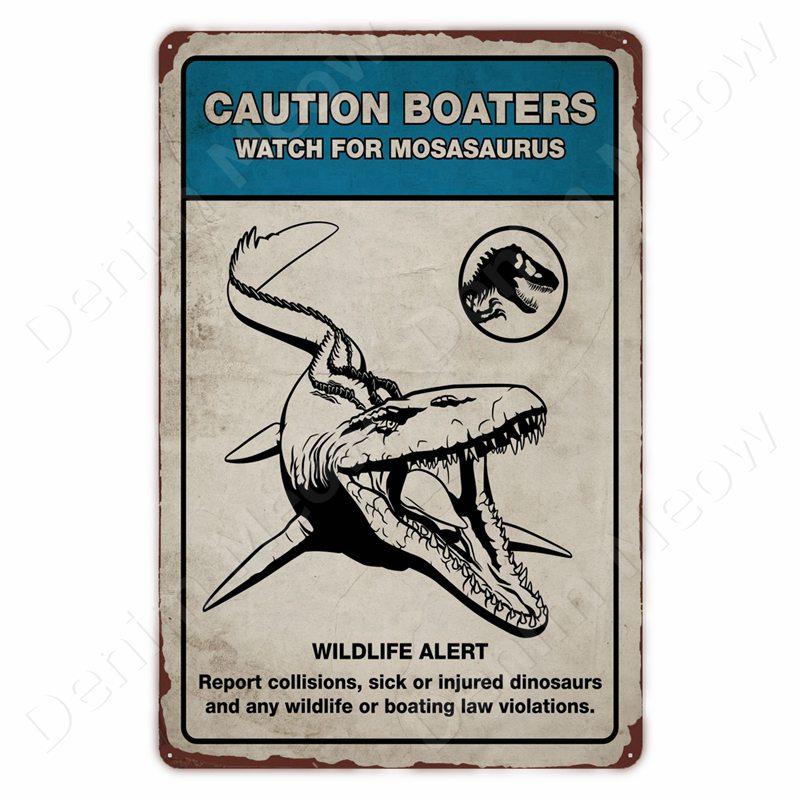 

Остерегайтесь динозавров. Смешная винтажная металлическая жестяная табличка с изображением трицератопса. Настенный декор. Сад, ферма, дом. Уличное украшение. Знак «Осторожно!» 20x30cm