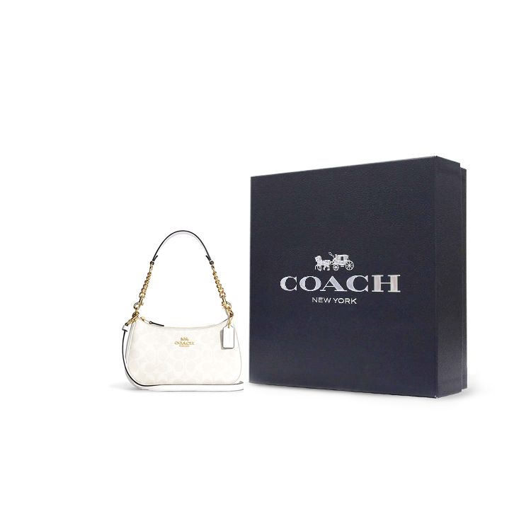 Coach Bolso de Hombro Teri 25 Logo Clásico Piel Sintética para Mujer Bolso de Hombro Blanco CA548-IMRFF