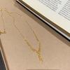 Super Smart Wheat Ear Gold Lace Necklace Women's Y-shaped Design Light Luxury High Sense Noble Collarbone Chain