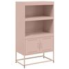VidaXL Buffet haut rose 68,5x38,5x123,5 cm acier, buffet, placard, armoire latérale, armoire, armoire de rangement, armoire 846501