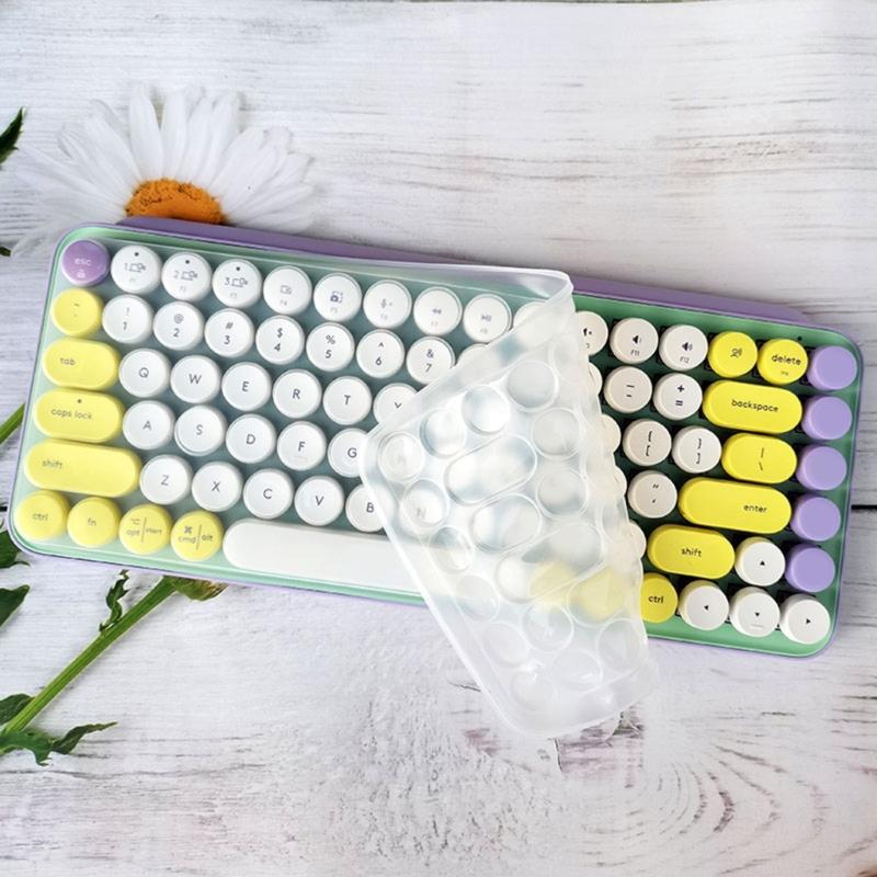Keyboard Cover for Bluetooth-compatible Wireless Keyboard Silicone Keyboard Protectors Skin Ergonomic Keyboard Protective