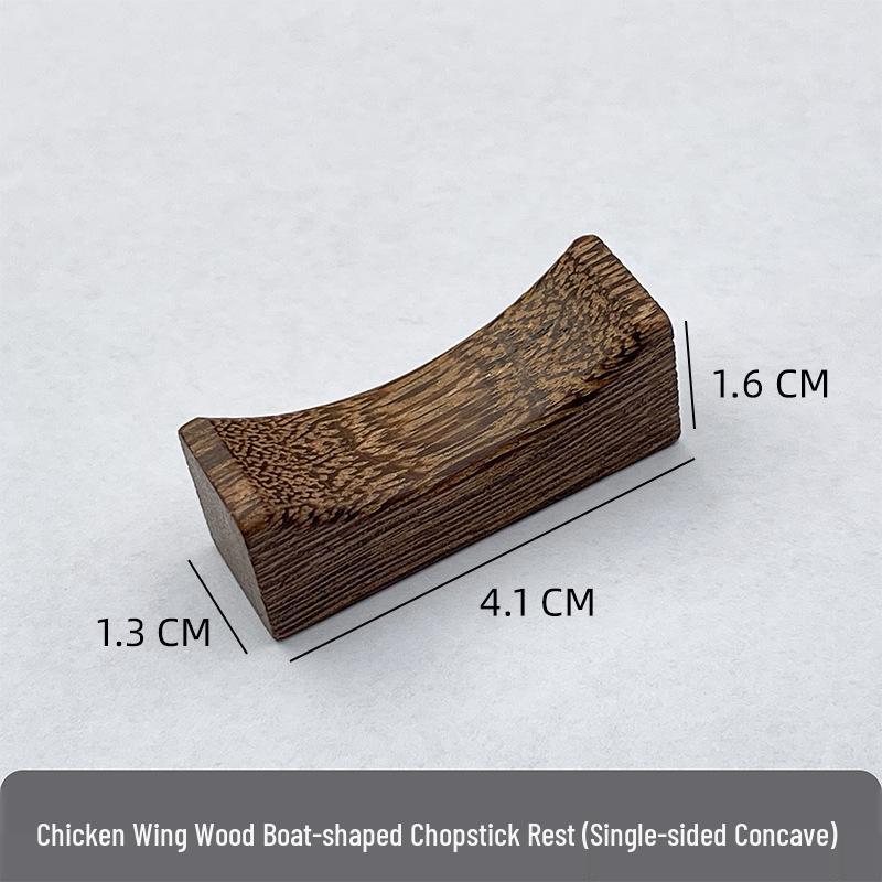 Japanese Rosewood Chopstick Rest - Wooden Square Holder, Unpainted & Unwaxed Set